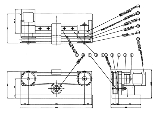 mechanical drawing with dimension