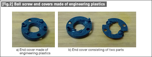 [Fig.2] Ball screw end covers made of engineering plastics