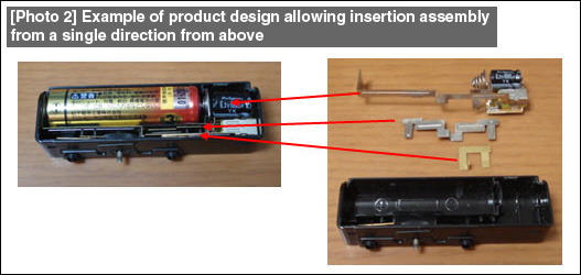 [Photo 2] Example of product design allowing insertion assembly from a single direction from above