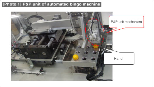 [Photo 1] P&P unit of automated bingo machine