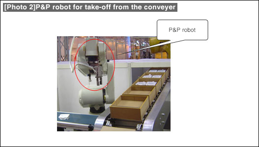 [Photo 2]P&P robot for take-off from the conveyer 