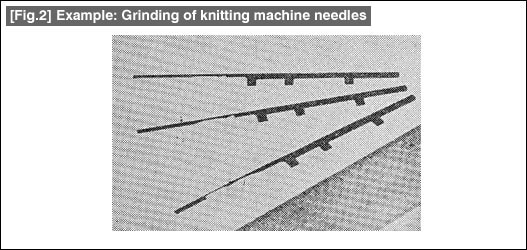 [Fig.2] Example: Grinding of knitting machine needles
