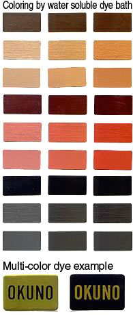 Coloring by water soluble dye bath, Multi-color dye example Coloring by water soluble dye bath, Multi-color dye example