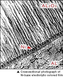 Cross-sectional photograph of Ni-base electrolytic colored film